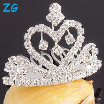 wholesale Rhinestone hair comb heart Wedding Tiara comb hair clips for girls